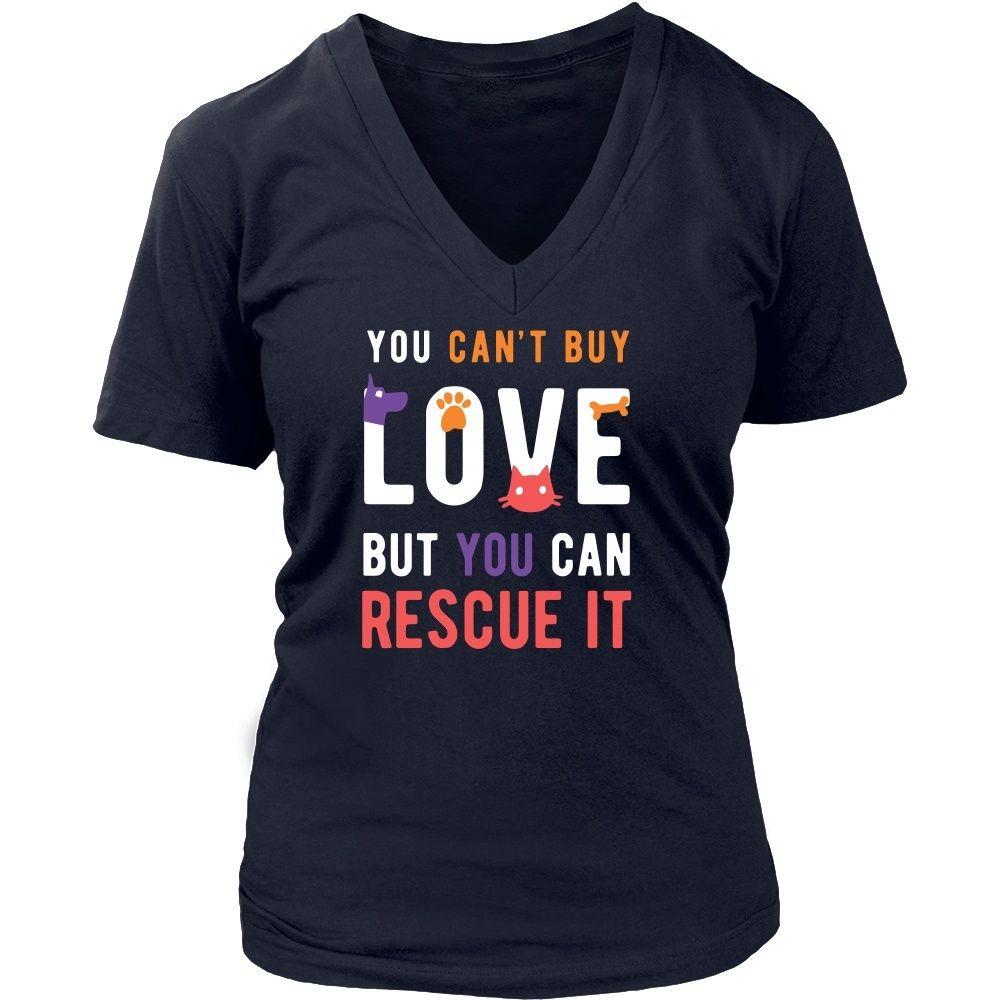 Animal Rescue T Shirt - You can't buy love but you can rescue it-T-shirt-Teelime | shirts-hoodies-mugs