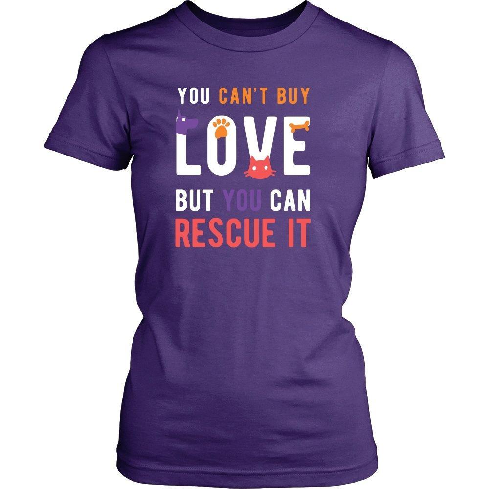 Animal Rescue T Shirt - You can't buy love but you can rescue it-T-shirt-Teelime | shirts-hoodies-mugs