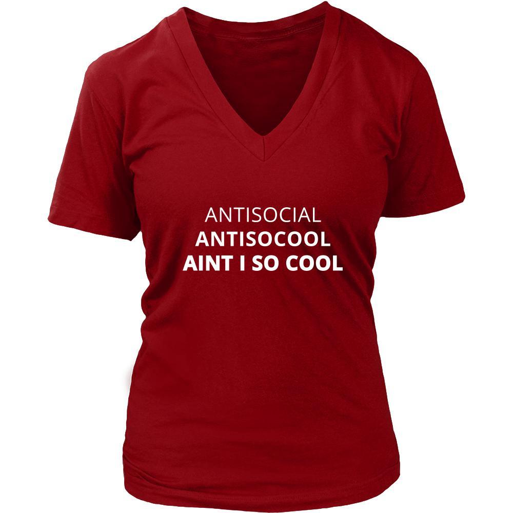 Introverts - Antisocial Antisocool Aint I So Cool - Antisocial Funny Shirt-T-shirt-Teelime | shirts-hoodies-mugs
