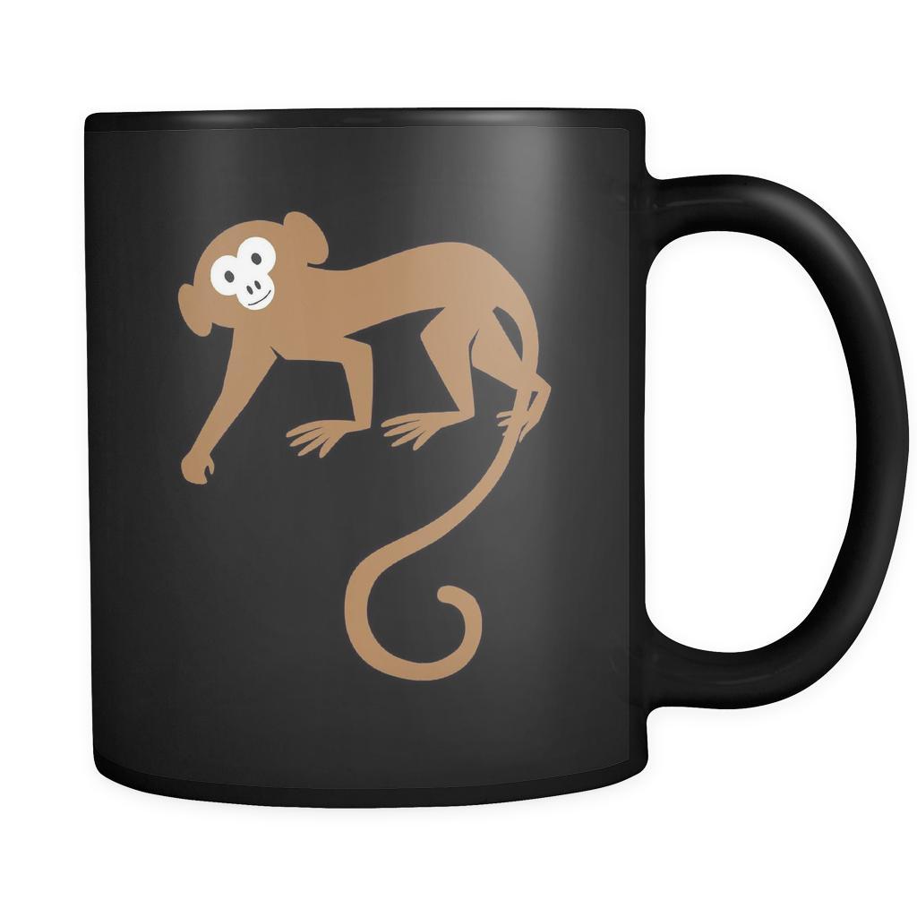 Ape Animal Illustration 11oz Black Mug-Drinkware-Teelime | shirts-hoodies-mugs