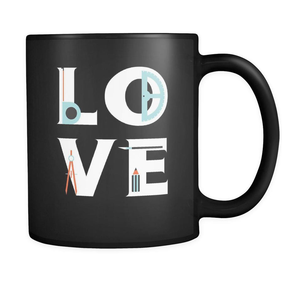 Architect / Civil Engineer - LOVE Architect / Civil Engineer - 11oz Black Mug-Drinkware-Teelime | shirts-hoodies-mugs