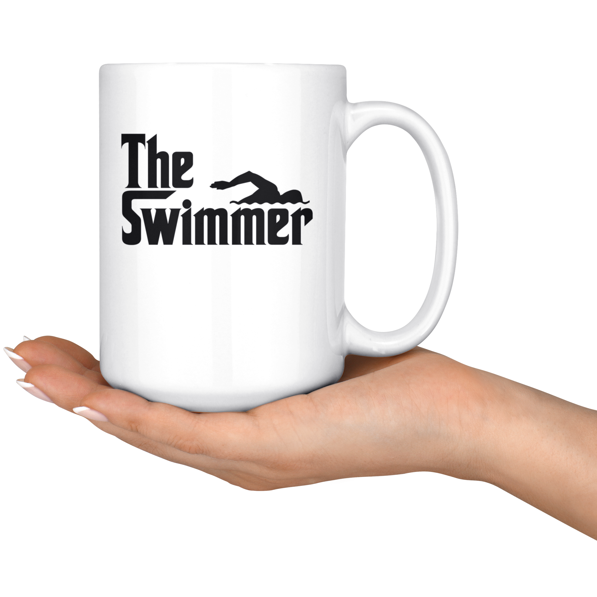 The Swimmer 15 oz White Mug-Drinkware-Teelime | shirts-hoodies-mugs