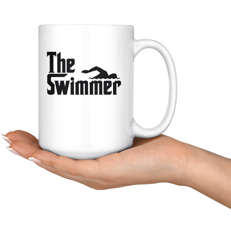 The Swimmer 15 oz White Mug-Drinkware-Teelime | shirts-hoodies-mugs