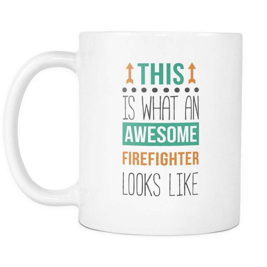 Awesome Firefighter mug - Fireman coffee cup (11oz) White-Drinkware-Teelime | shirts-hoodies-mugs