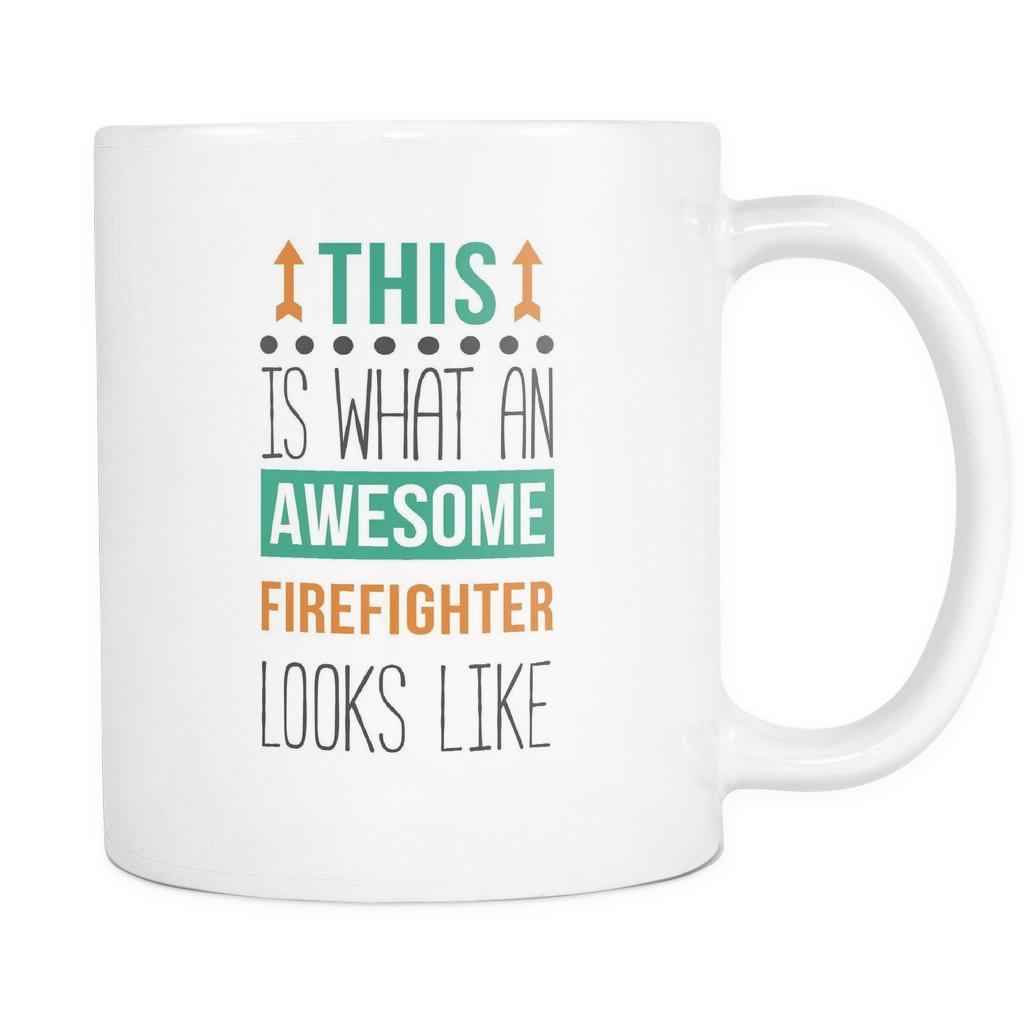 Awesome Firefighter mug - Fireman coffee cup (11oz) White-Drinkware-Teelime | shirts-hoodies-mugs