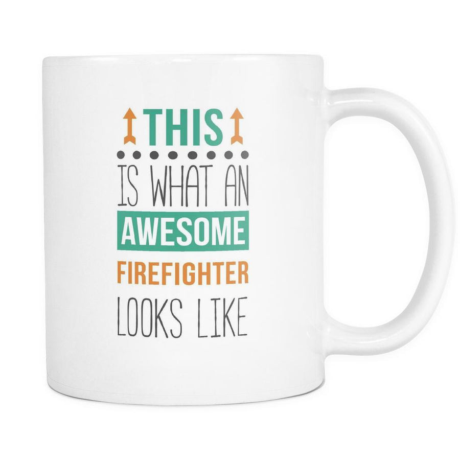 Awesome Firefighter mug - Fireman coffee cup (11oz) White-Drinkware-Teelime | shirts-hoodies-mugs