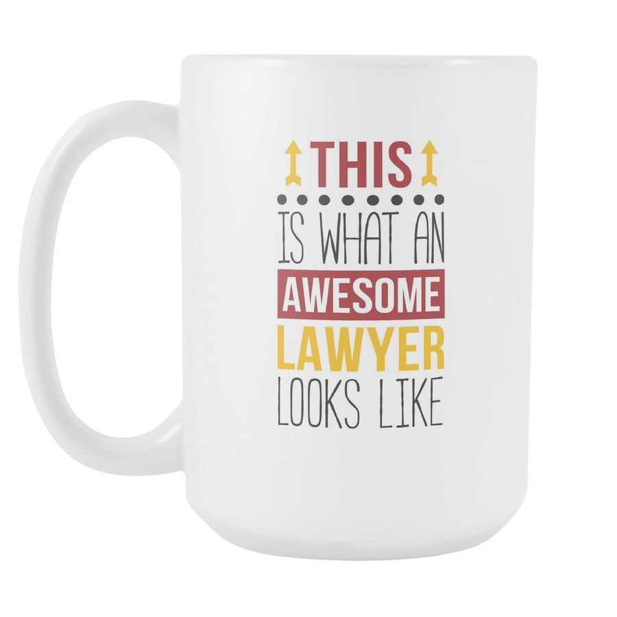 Awesome Lawyer mug - coffee cup (15oz) White-Drinkware-Teelime | shirts-hoodies-mugs