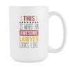 Awesome Lawyer mug - coffee cup (15oz) White-Drinkware-Teelime | shirts-hoodies-mugs