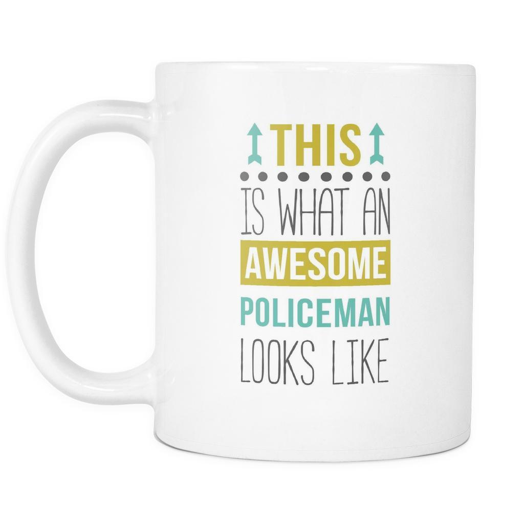 Awesome Policeman mug - Policeman coffee cup (11oz) White-Drinkware-Teelime | shirts-hoodies-mugs