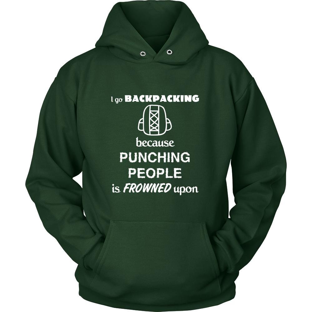 Backpacking - I go Backpacking because punching people is frowned upon - Backpacker Hobby Shirt-T-shirt-Teelime | shirts-hoodies-mugs