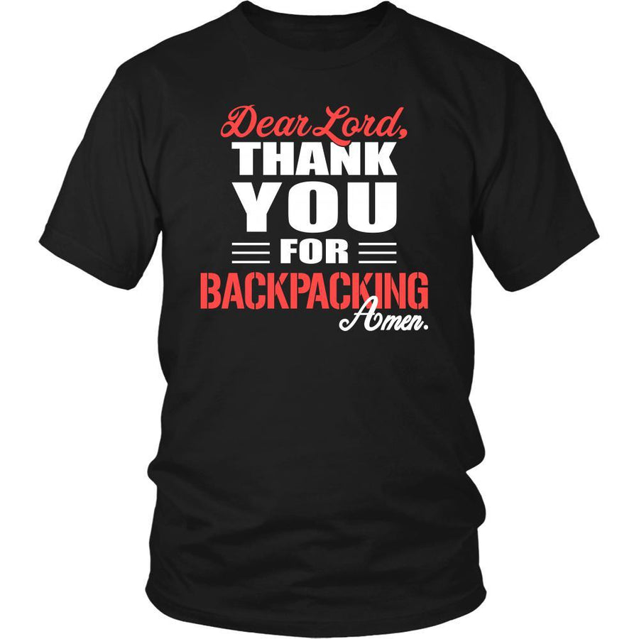 Backpacking Shirt - Dear Lord, thank you for Backpacking Amen- Hobby-T-shirt-Teelime | shirts-hoodies-mugs