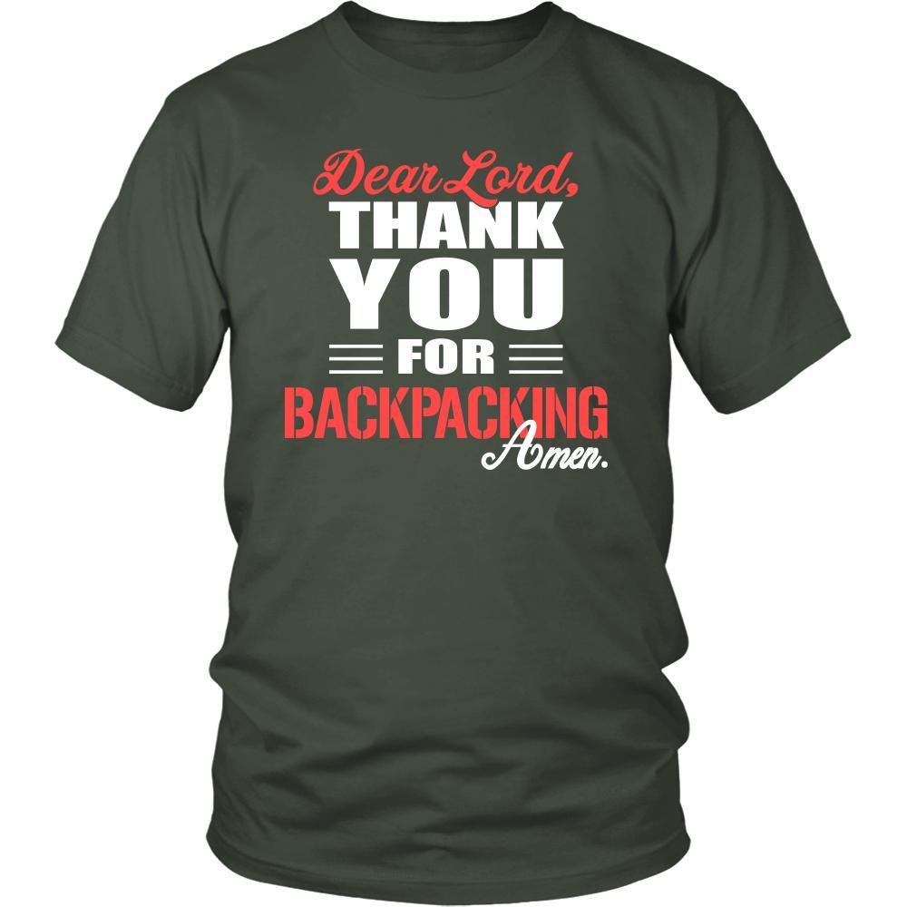 Backpacking Shirt - Dear Lord, thank you for Backpacking Amen- Hobby-T-shirt-Teelime | shirts-hoodies-mugs