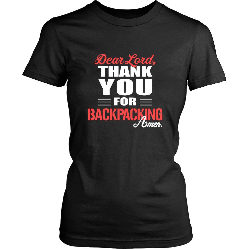 Backpacking Shirt - Dear Lord, thank you for Backpacking Amen- Hobby-T-shirt-Teelime | shirts-hoodies-mugs