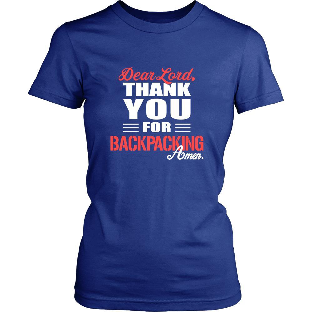 Backpacking Shirt - Dear Lord, thank you for Backpacking Amen- Hobby-T-shirt-Teelime | shirts-hoodies-mugs