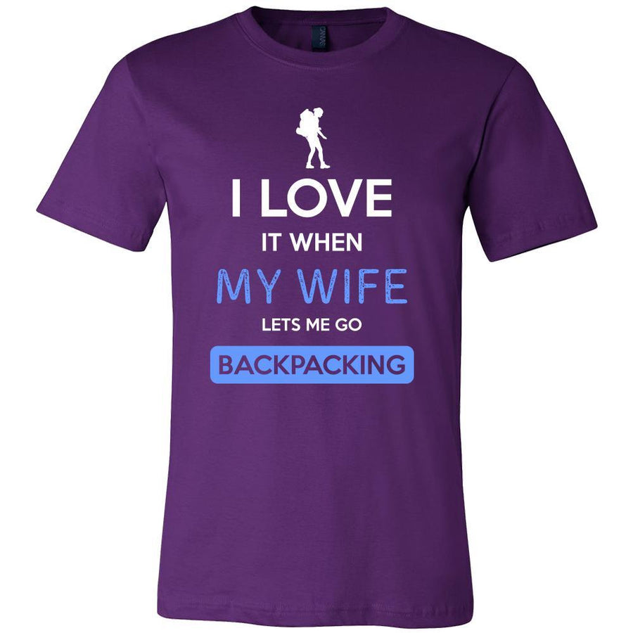 Backpacking Shirt - I love it when my wife lets me go Backpacking - Hobby Gift-T-shirt-Teelime | shirts-hoodies-mugs