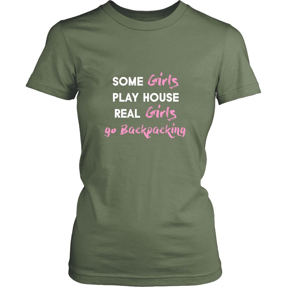 Backpacking Shirt - Some girls play house real girls go Backpacking- Hobby Lady-T-shirt-Teelime | shirts-hoodies-mugs