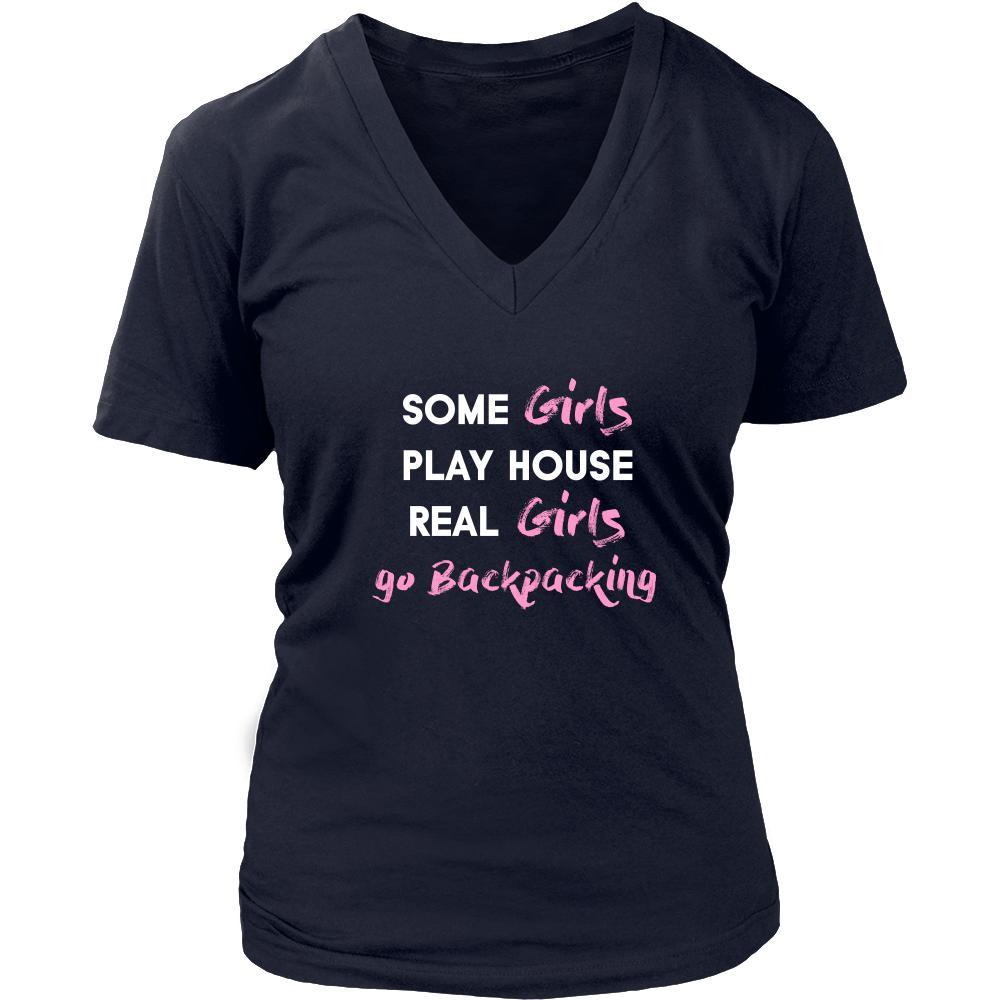 Backpacking Shirt - Some girls play house real girls go Backpacking- Hobby Lady-T-shirt-Teelime | shirts-hoodies-mugs
