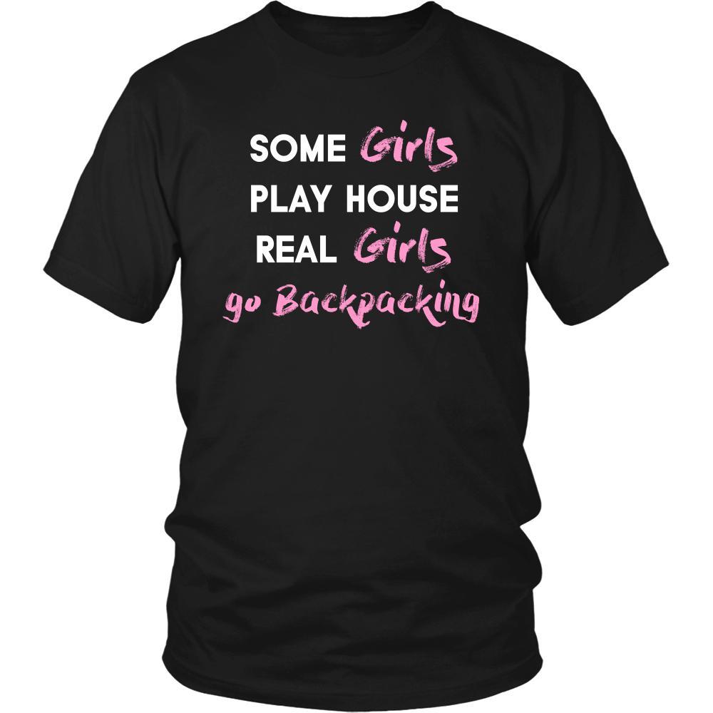 Backpacking Shirt - Some girls play house real girls go Backpacking- Hobby Lady-T-shirt-Teelime | shirts-hoodies-mugs