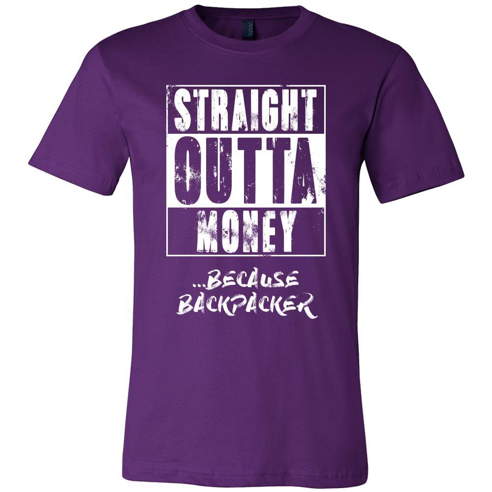 Backpacking Shirt - Straight outta money ...because Backpacking- Hobby Gift-T-shirt-Teelime | shirts-hoodies-mugs