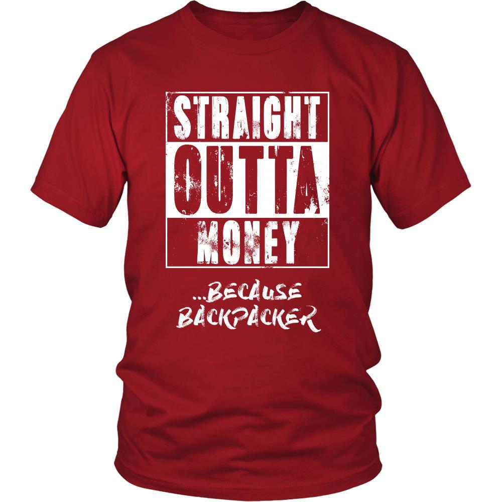 Backpacking Shirt - Straight outta money ...because Backpacking- Hobby Gift-T-shirt-Teelime | shirts-hoodies-mugs