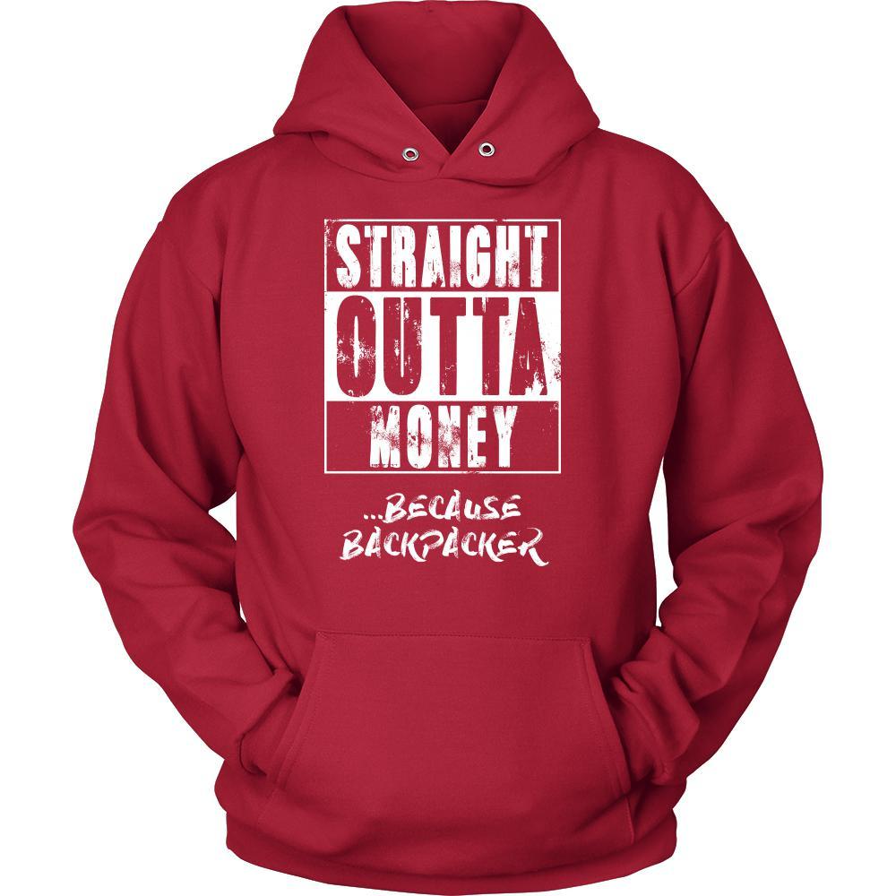 Backpacking Shirt - Straight outta money ...because Backpacking- Hobby Gift-T-shirt-Teelime | shirts-hoodies-mugs