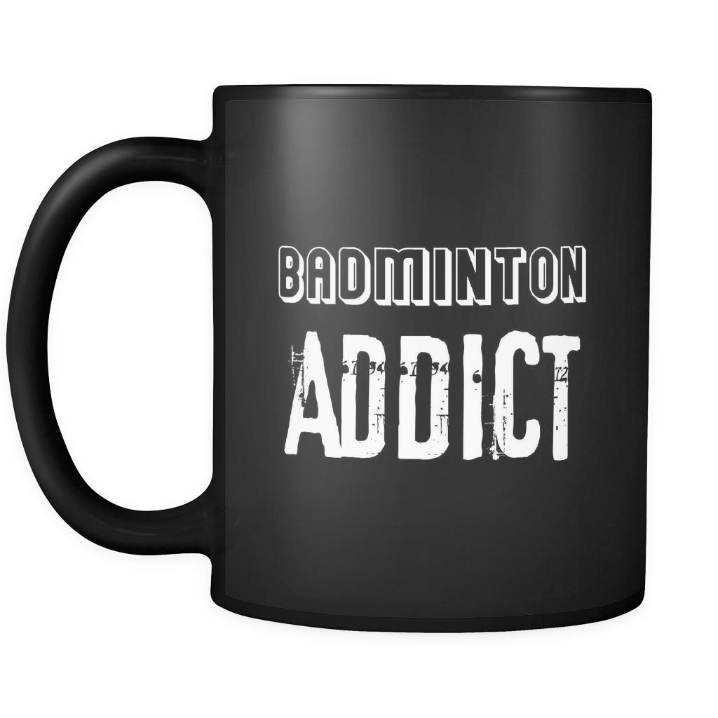 Badminton Badminton Addict 11oz Black Mug-Drinkware-Teelime | shirts-hoodies-mugs