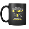 Badminton Never underestimate an old man who loves badminton 11oz Black Mug-Drinkware-Teelime | shirts-hoodies-mugs