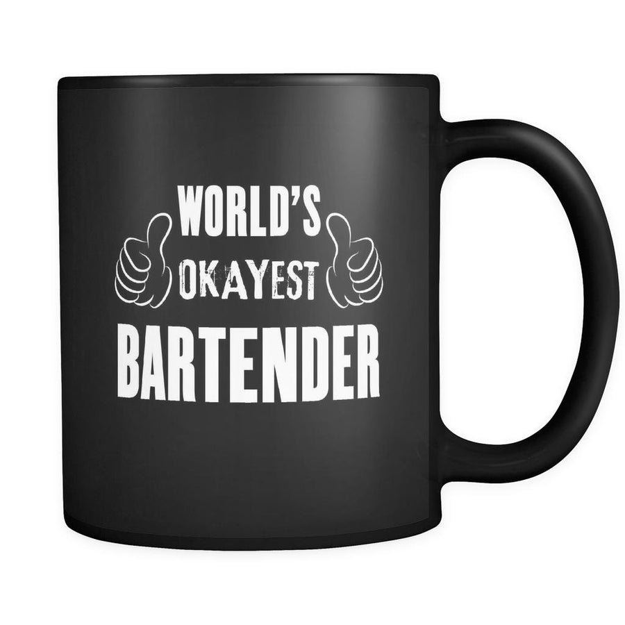Bartenders World's Okayest Bartender 11oz Black Mug-Drinkware-Teelime | shirts-hoodies-mugs