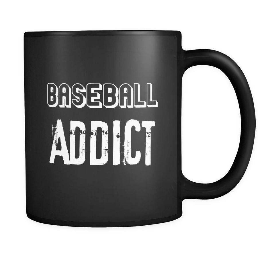 Baseball Baseball Addict 11oz Black Mug-Drinkware-Teelime | shirts-hoodies-mugs