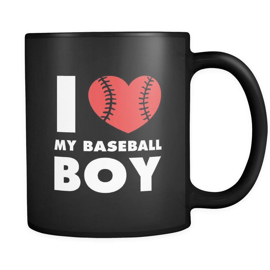 Baseball I love my baseball boy 11oz Black Mug-Drinkware-Teelime | shirts-hoodies-mugs