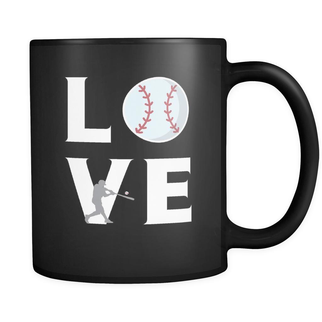 Baseball - LOVE Baseball - 11oz Black Mug-Drinkware-Teelime | shirts-hoodies-mugs