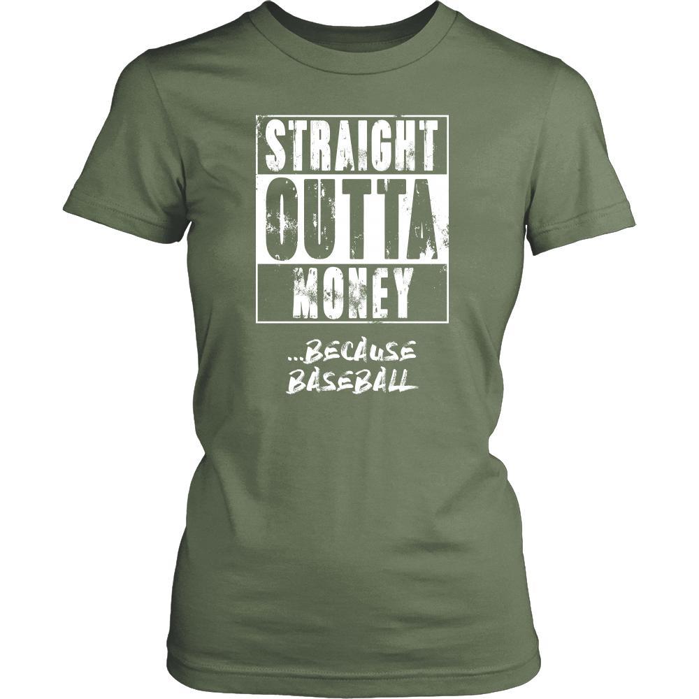 Baseball Shirt - Straight outta money ...because Baseball- Sport Gift-T-shirt-Teelime | shirts-hoodies-mugs