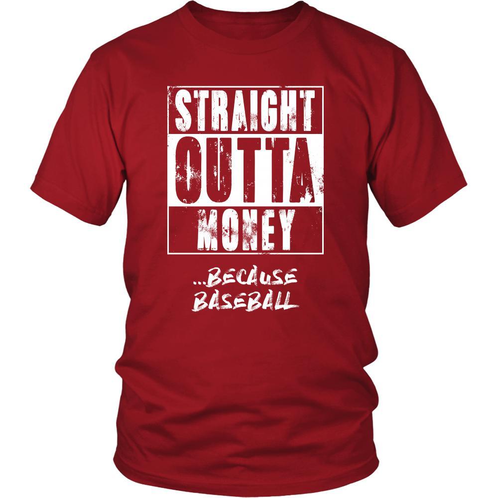 Baseball Shirt - Straight outta money ...because Baseball- Sport Gift-T-shirt-Teelime | shirts-hoodies-mugs
