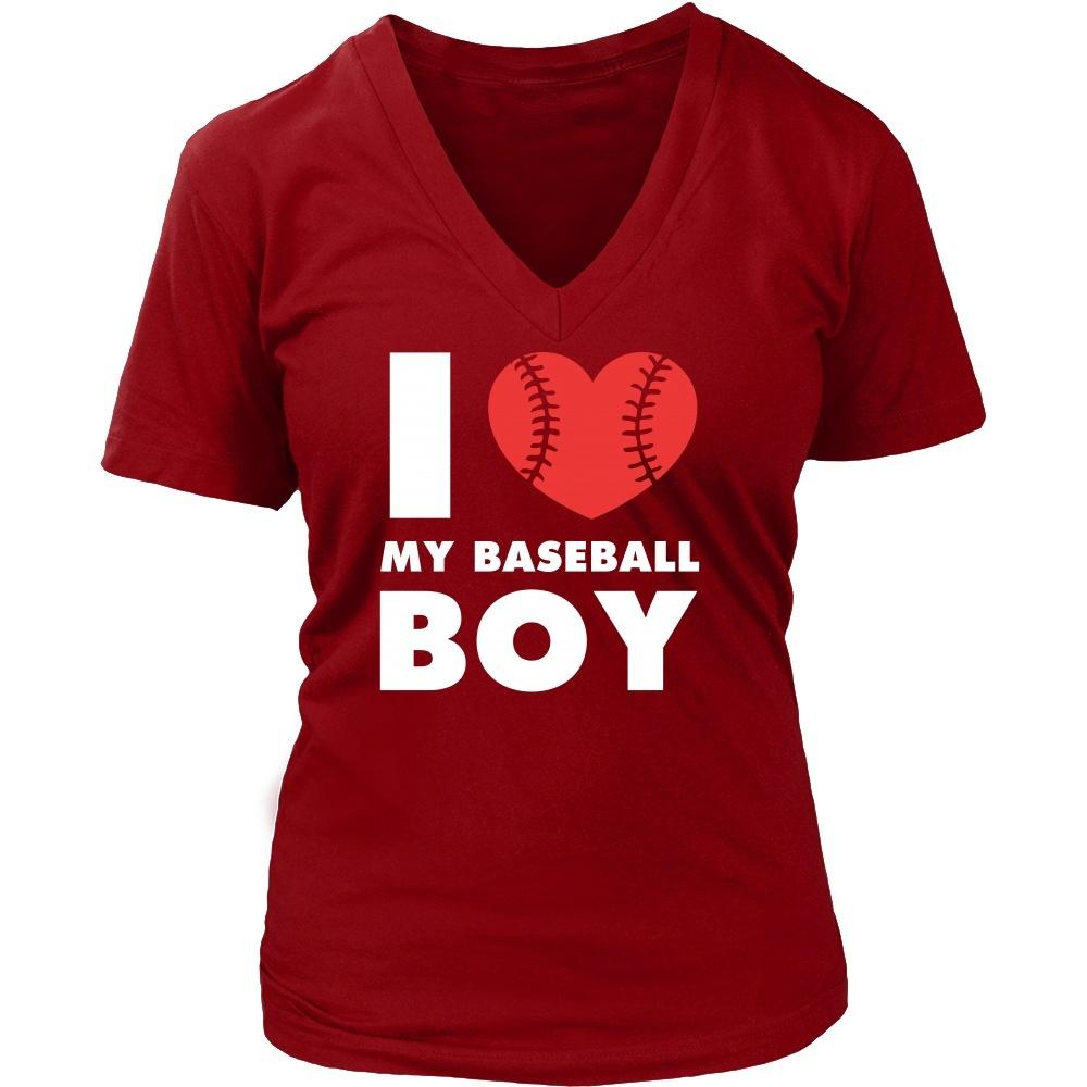 Baseball T Shirt - I love my baseball boy-T-shirt-Teelime | shirts-hoodies-mugs
