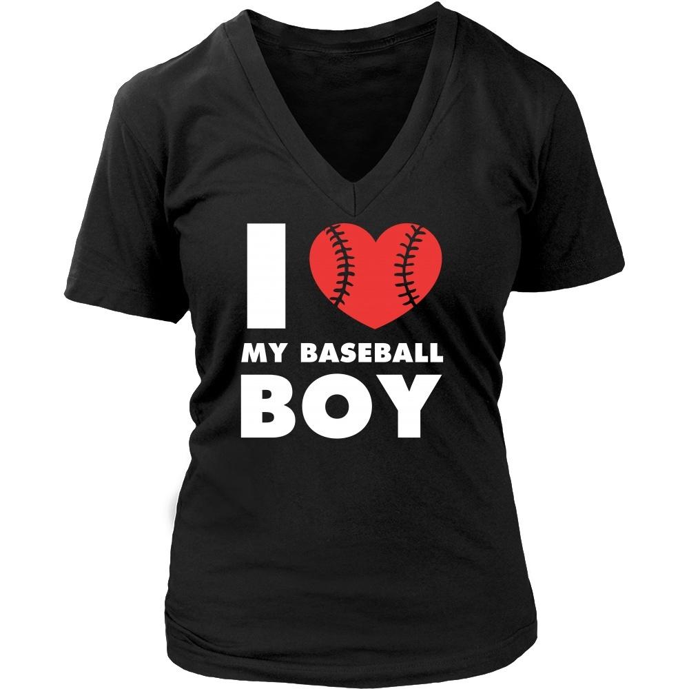 Baseball T Shirt - I love my baseball boy-T-shirt-Teelime | shirts-hoodies-mugs