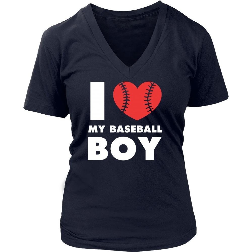 Baseball T Shirt - I love my baseball boy-T-shirt-Teelime | shirts-hoodies-mugs