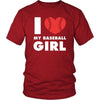 Baseball T Shirt - I love my baseball girl-T-shirt-Teelime | shirts-hoodies-mugs