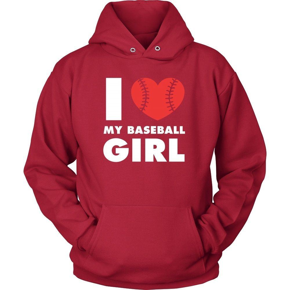 Baseball T Shirt - I love my baseball girl-T-shirt-Teelime | shirts-hoodies-mugs