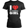 Baseball T Shirt - I love my baseball girl-T-shirt-Teelime | shirts-hoodies-mugs