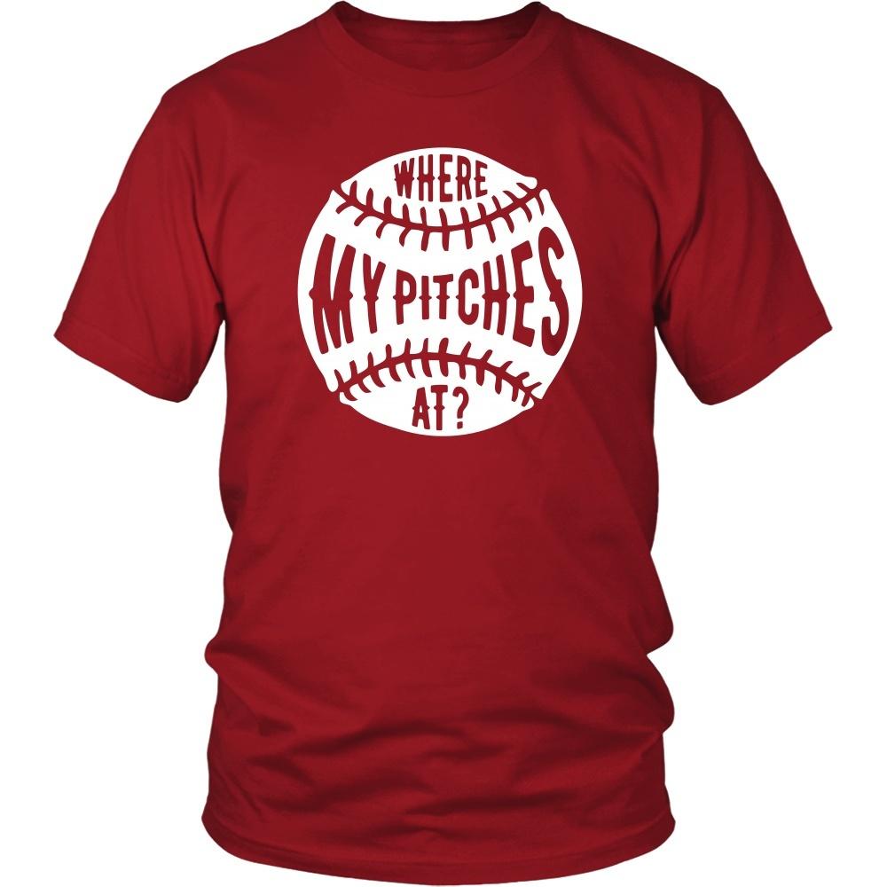 Baseball T Shirt - Where my pitches at-T-shirt-Teelime | shirts-hoodies-mugs