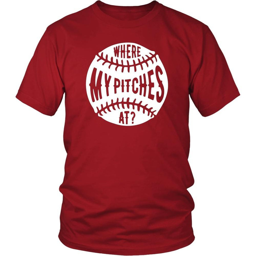 Baseball T Shirt - Where my pitches at