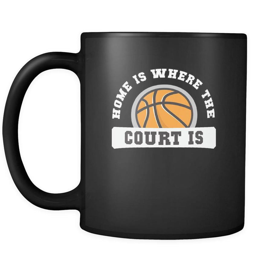 Basketball Home is where the court is 11oz Black Mug-Drinkware-Teelime | shirts-hoodies-mugs
