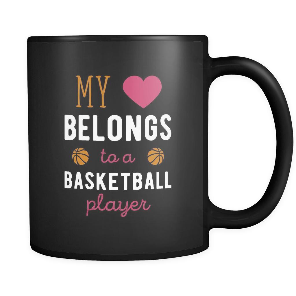 Basketball My heart belongs to a basketball player 11oz Black Mug-Drinkware-Teelime | shirts-hoodies-mugs