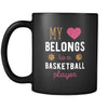 Basketball My heart belongs to a basketball player 11oz Black Mug-Drinkware-Teelime | shirts-hoodies-mugs