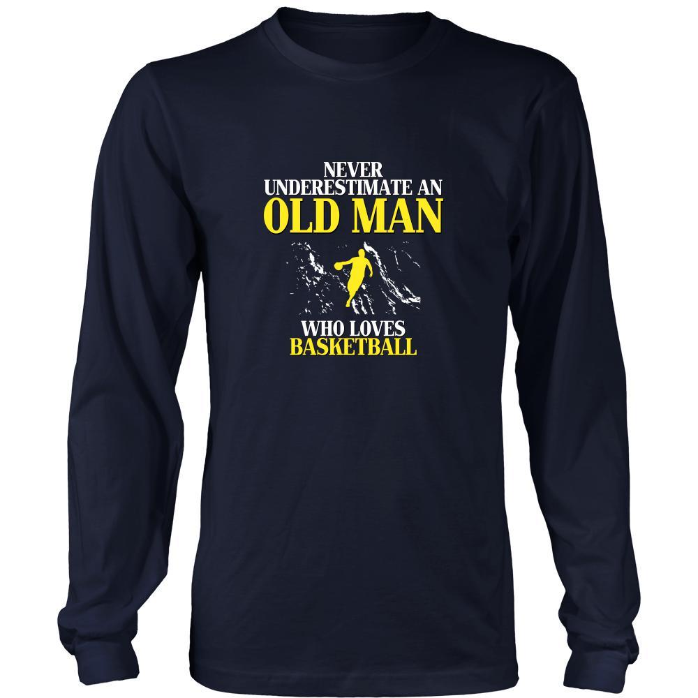 Basketball Shirt - Never underestimate an old man who loves basketball Grandfather Sport Gift-T-shirt-Teelime | shirts-hoodies-mugs