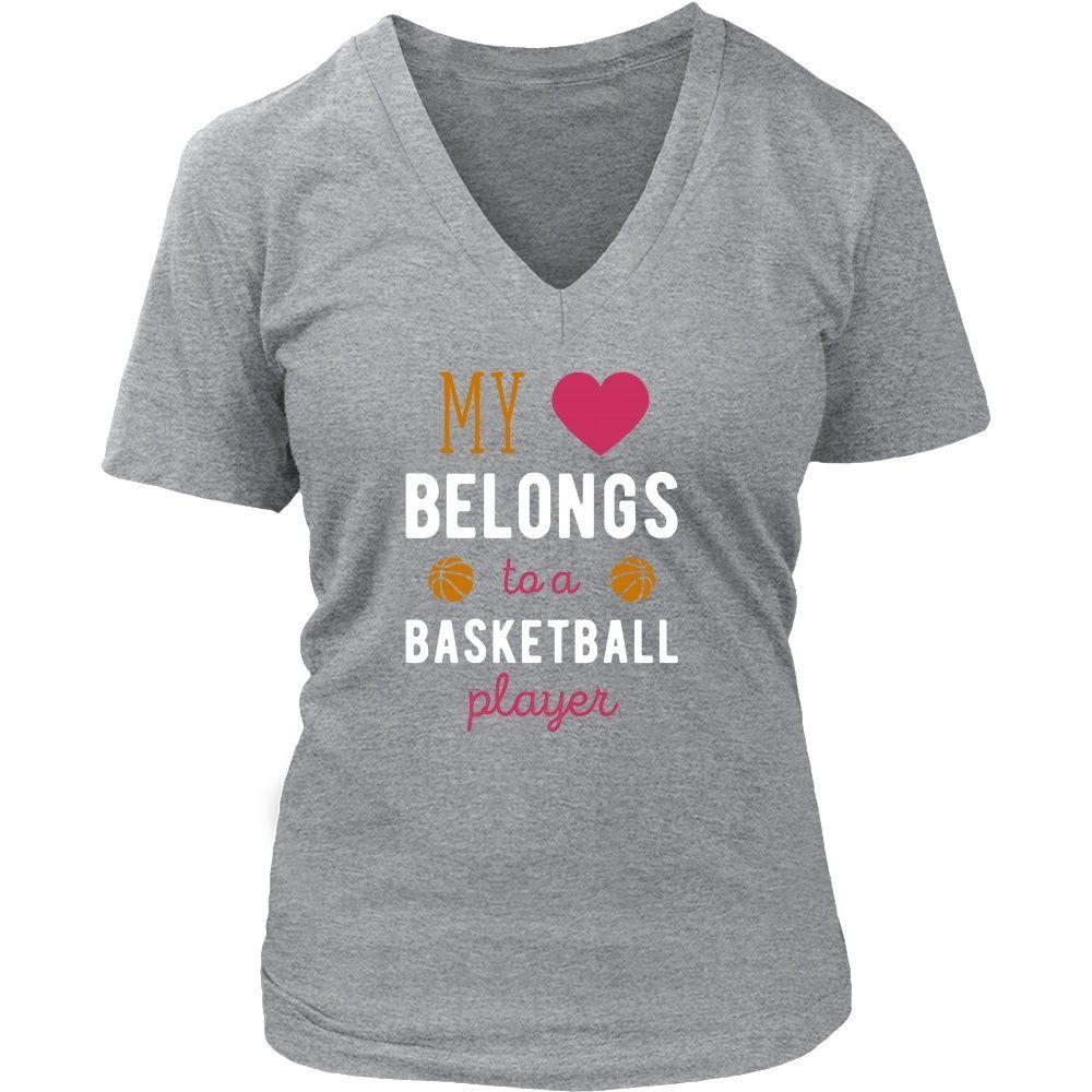 Basketball T Shirt - My heart belongs to a Basketball Player-T-shirt-Teelime | shirts-hoodies-mugs