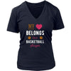 Basketball T Shirt - My heart belongs to a Basketball Player-T-shirt-Teelime | shirts-hoodies-mugs