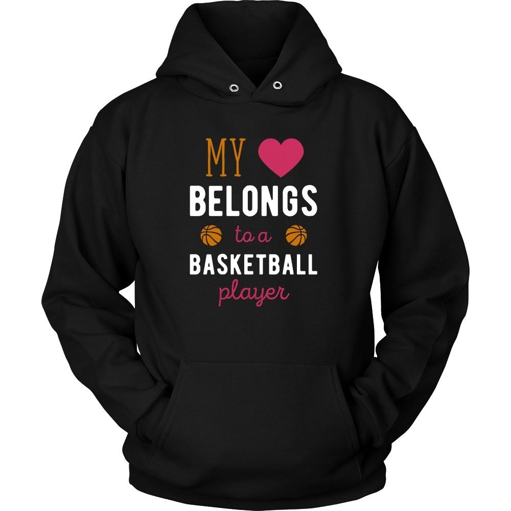 Basketball T Shirt - My heart belongs to a Basketball Player-T-shirt-Teelime | shirts-hoodies-mugs