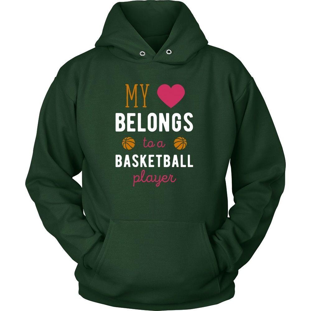 Basketball T Shirt - My heart belongs to a Basketball Player-T-shirt-Teelime | shirts-hoodies-mugs