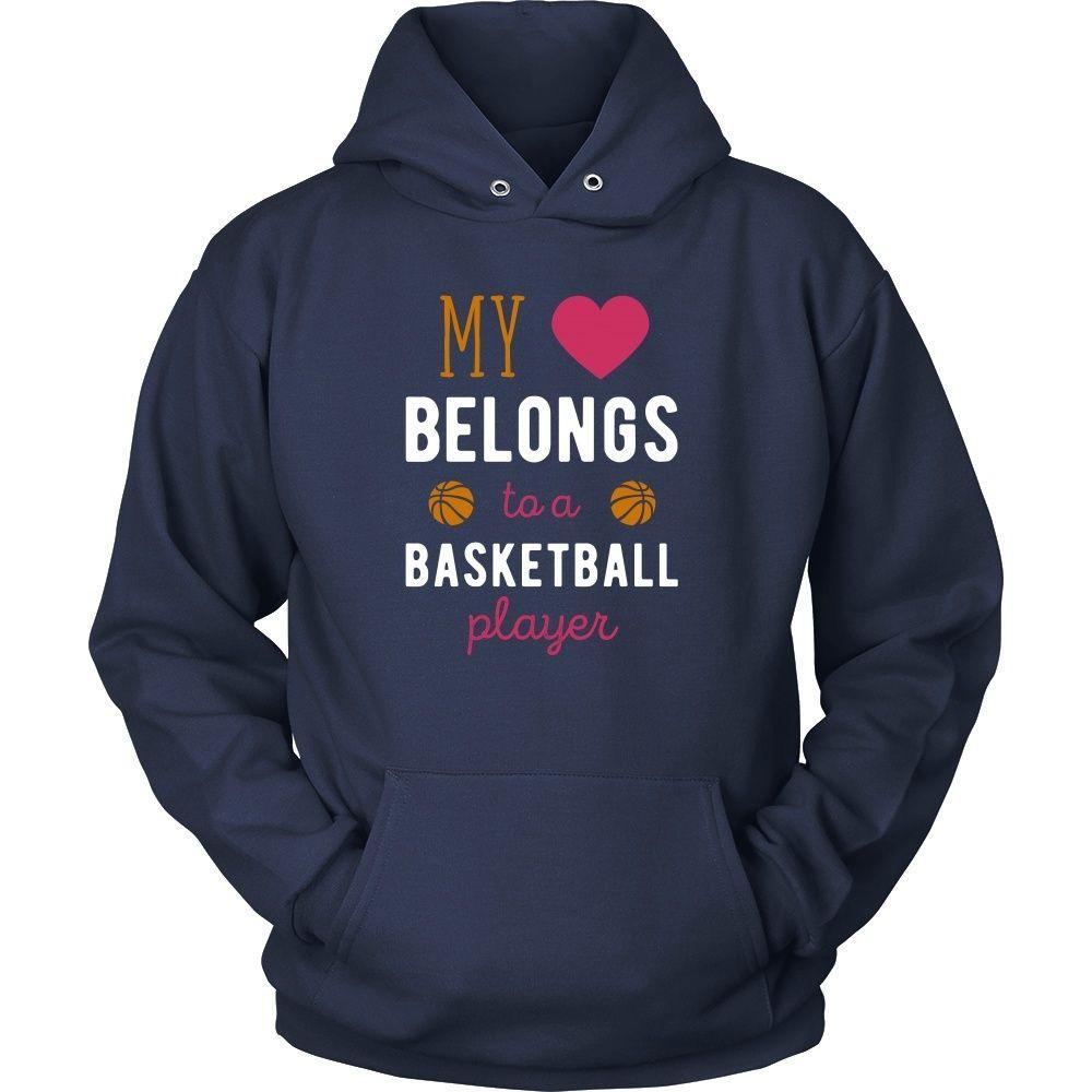 Basketball T Shirt - My heart belongs to a Basketball Player-T-shirt-Teelime | shirts-hoodies-mugs